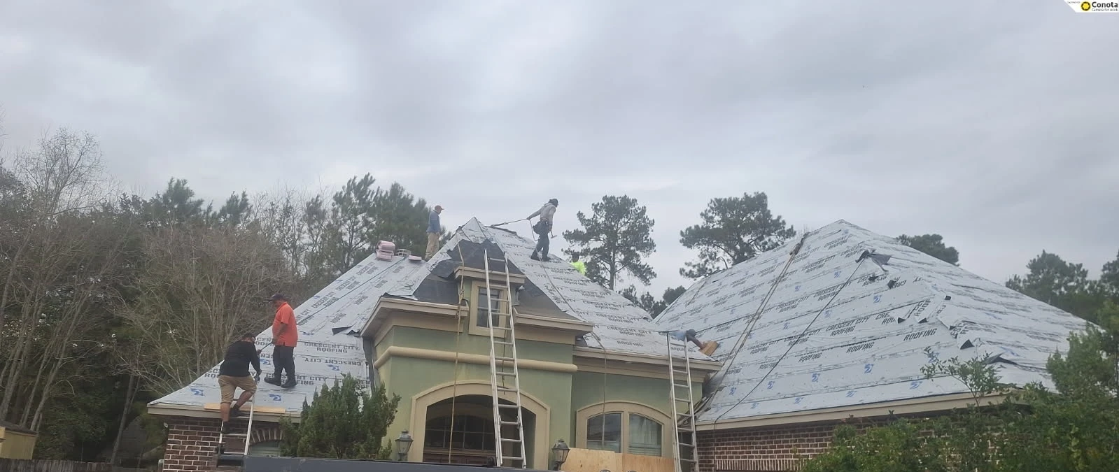Large Fortified Roof Replacement with OC Teak in Slidell