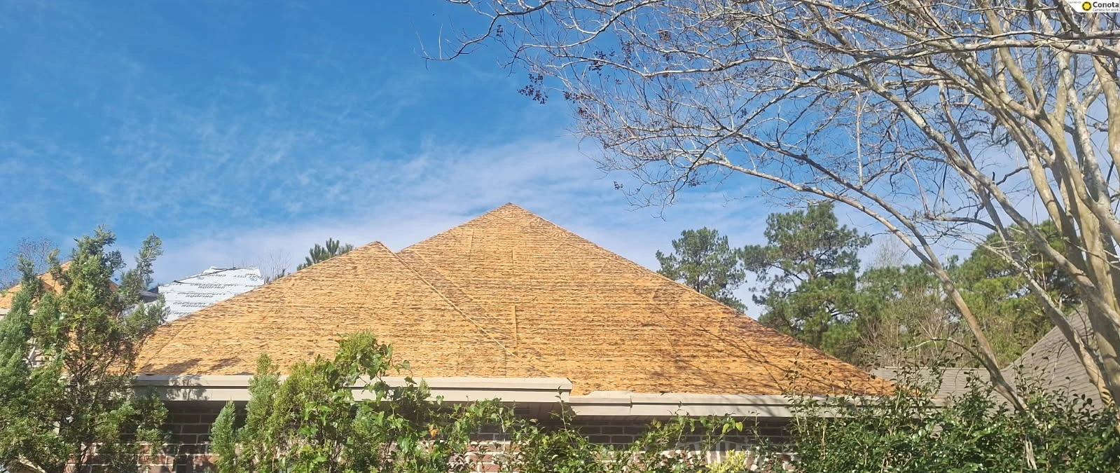 Large Fortified Roof Replacement with OC Teak in Slidell