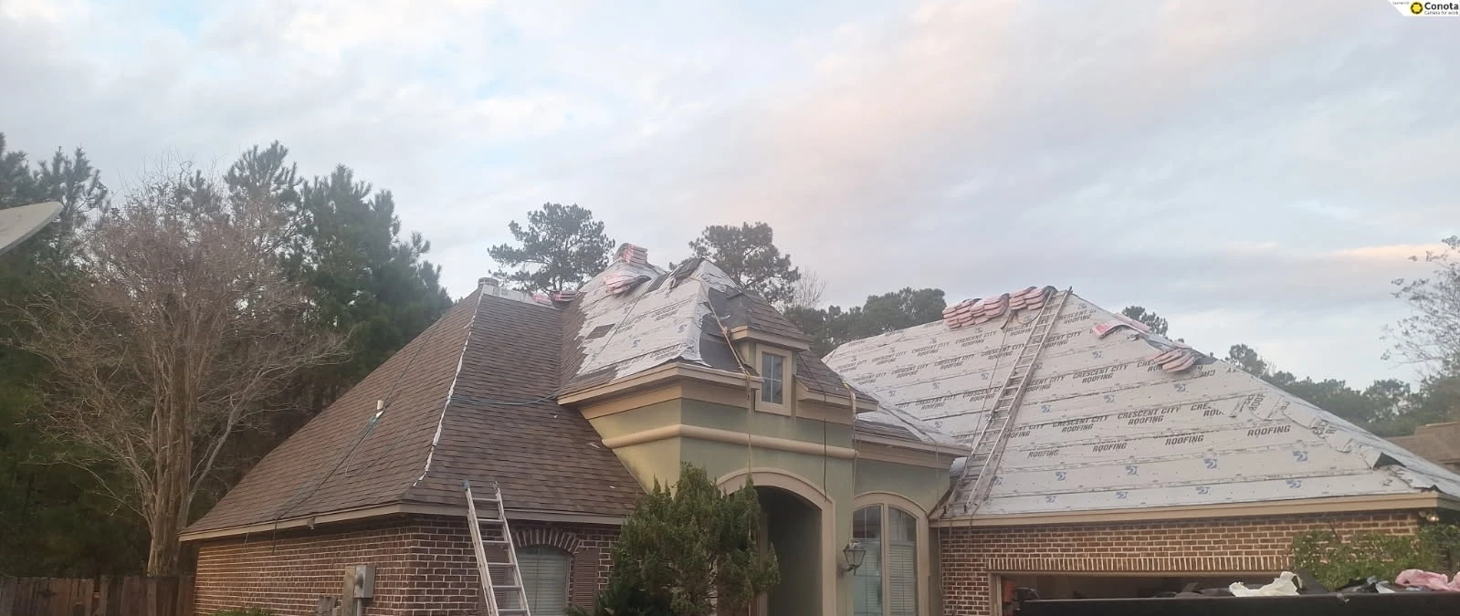 Large Fortified Roof Replacement with OC Teak in Slidell